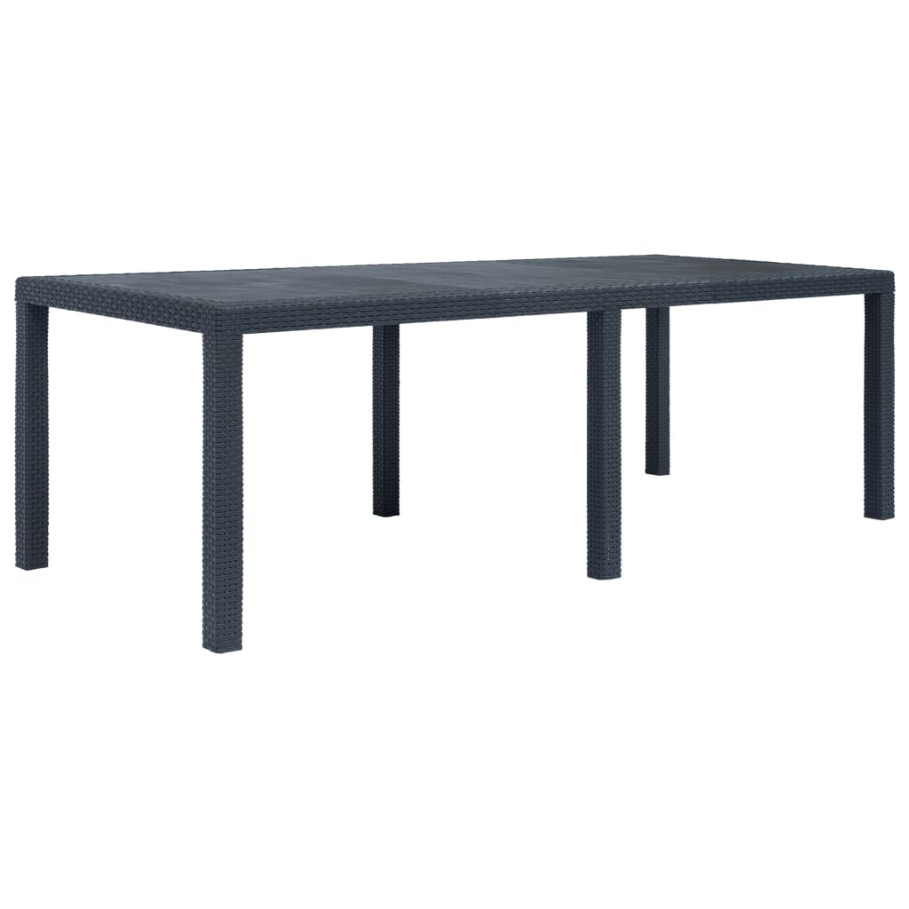 Gartentisch Anthrazit 220 x 90 x 72 cm Kunststoff Rattan-Optik